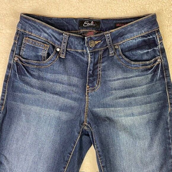 Earl Jeans Womens Sz 6 Skinny Ankle Stretch Mid Rise Dark Wash Blue Denim - Picture 8 of 13